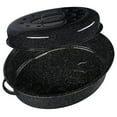 Drevy Oval Roaster 19 inch with Lid (Speckled Black) Enamelware