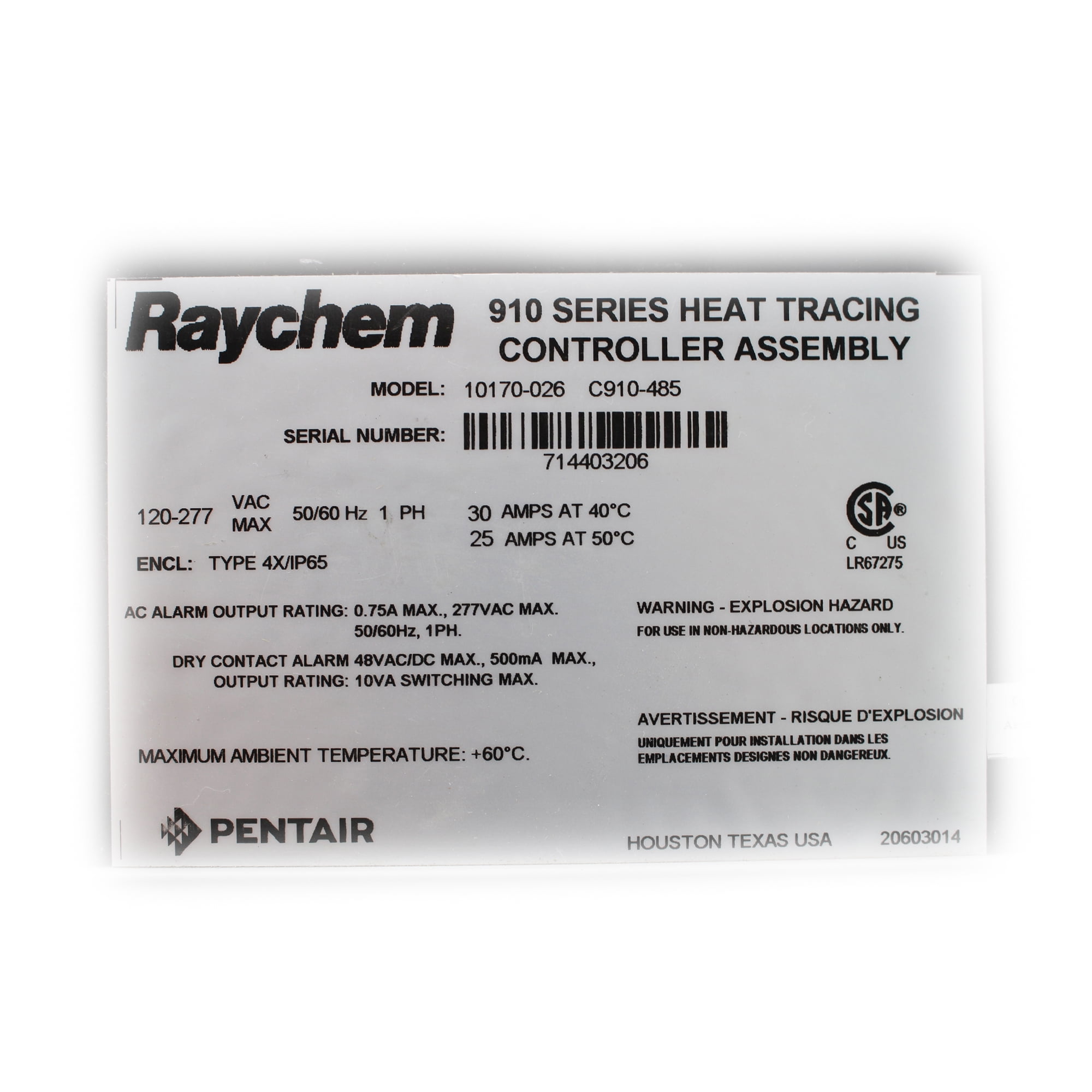 Raychem C910-485 Commercial Heating Cable Controller, 910-Series, Tracing -  Walmart.com