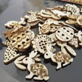 thumbnail image 2 of 100pcs Happy Easter Rabbit Eggs Wood Chips Carved Embellishment Hanging Ornament, 2 of 10