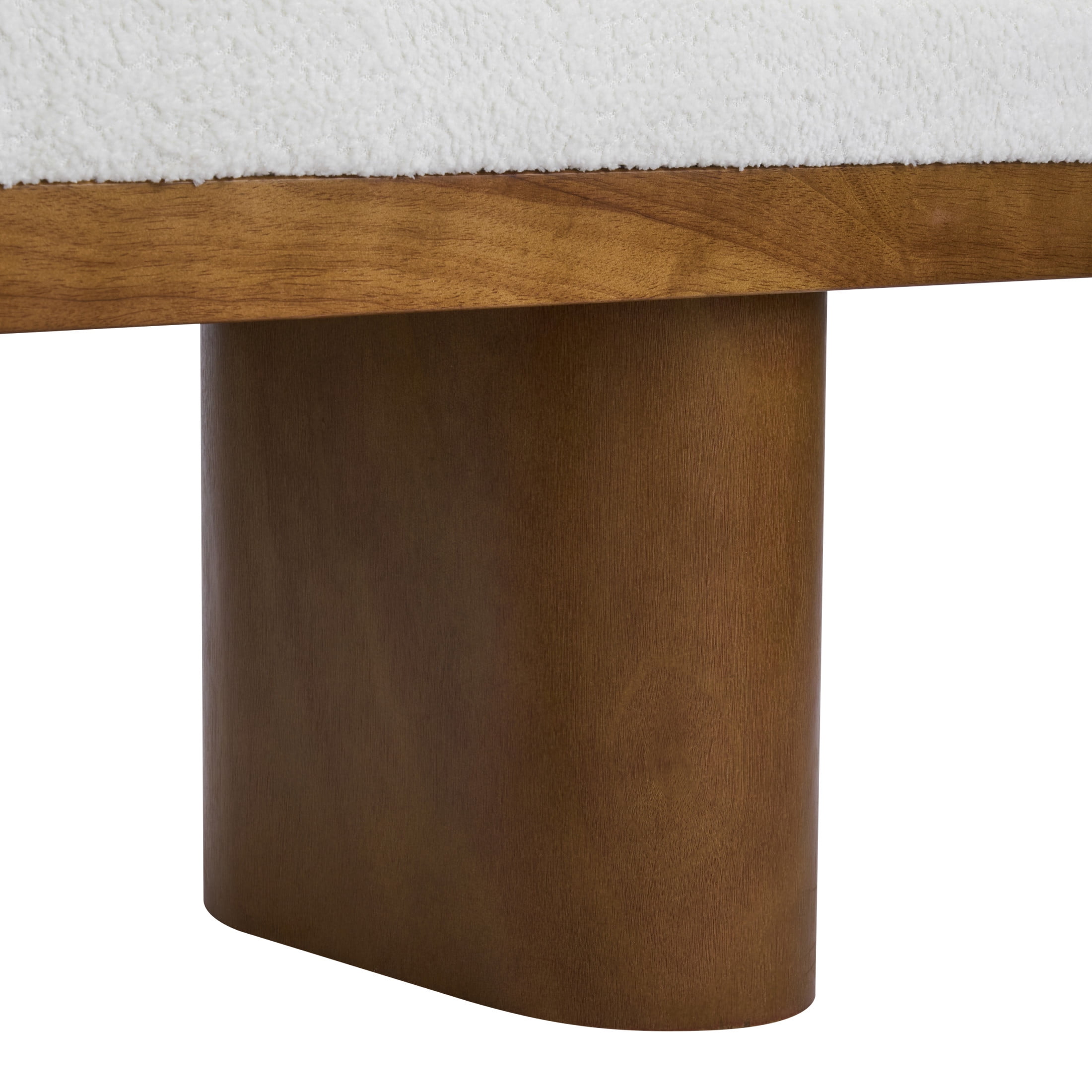 Christopher Knight Home 55" Modern Farmhouse Chenille Upholstered Bench with Rubberwood Legs, Beige