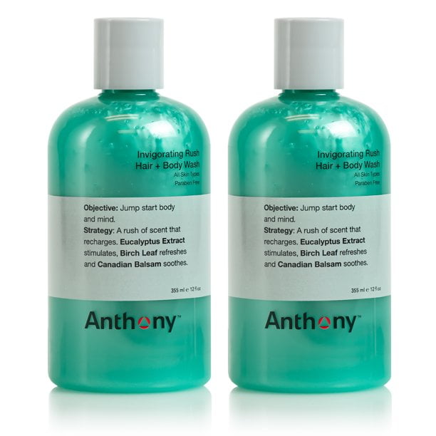 Anthony Invigorating Rush Cheveux et Corps 12 oz (Lot de 2)