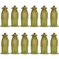 thumbnail image 1 of Zhuge 12 bolsas de regalo de vino con cordón, 13,78 × 5,9 pulgadas, reutilizables, para envolver botellas, para cumpleaños, bodas, fiestas (verde), 1 of 5