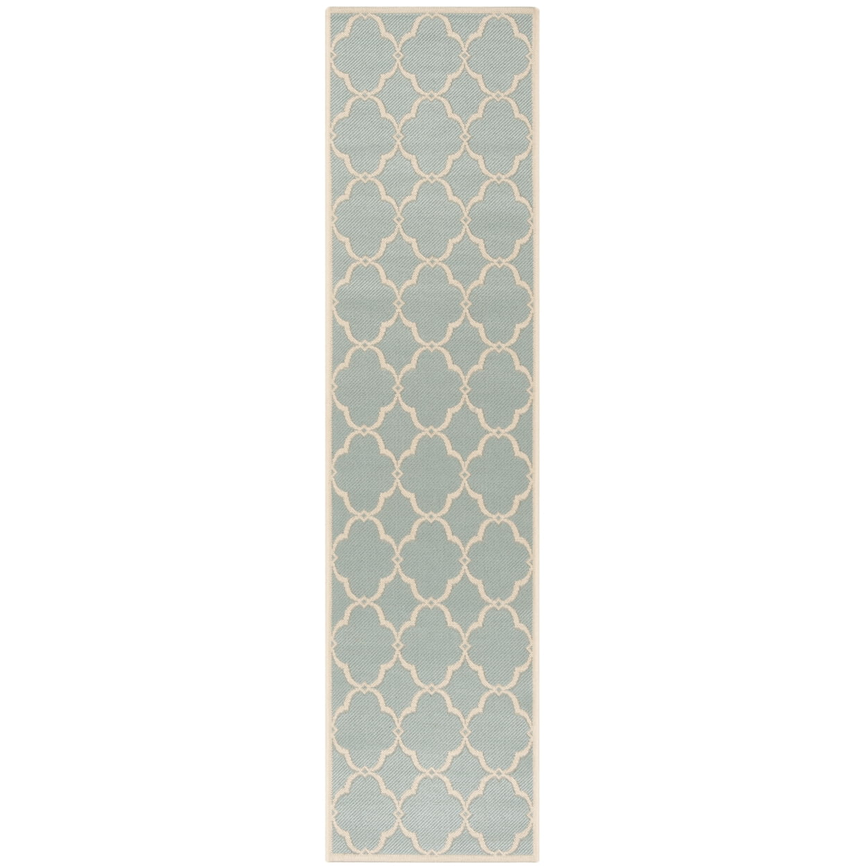SAFAVIEH Beach House Nick Indoor/Outdoor Area Rug Aqua/Cream, 6'7" x 6'7" Square