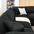 thumbnail image 3 of Modular Sectional Sofa Couch, Black, Fabric, Living Kitchen Cafe Bistro Hospitality Restaurant, Modern Contemporary HB33226, 3 of 5