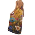 thumbnail image 5 of Enjoytime Long Summer Dresses for Women 2026 Floral Print Crewneck Backless Sleeveless Maxi Dress Spaghetti Strap Loose Casual Dress, 5 of 7