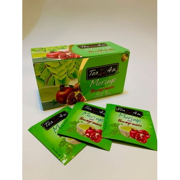 Tea4U Flavoured Moringa Oleifera Fruity - Pomegranate Tea 25 Teabags| Tea4U