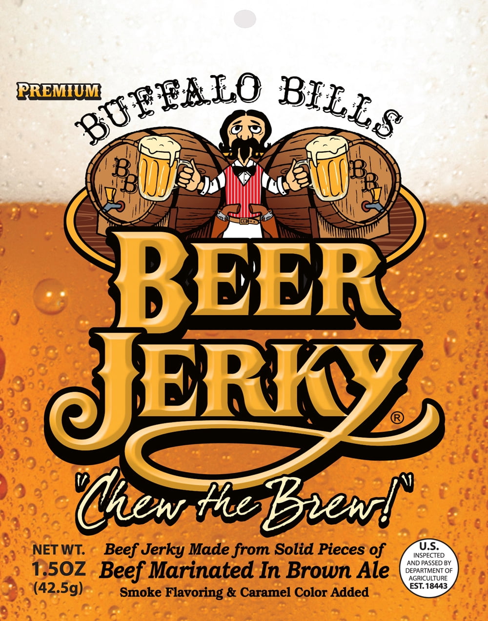 Buffalo Bills 1.5oz Premium Beer Beef Jerky Packs (ten 1.5oz beef jerky packs)