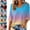 12# Light Blue, variant on 3/4 Sleeve T Shirts for Women Summer Plus Size V Neck Three Quarter Sleeve Tops Casual Loose Fit Blouses Mint Green M