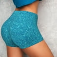 thumbnail image 4 of Vsdgher Blue Glitter print Workout Shorts for Women Seamless Soft Smooth Gym Yoga Scrunch Active Exercise Fitness Shorts, 4 of 8