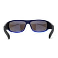 thumbnail image 2 of Mens Xloop Classic 90s Sport Wrap Plastic Sunglasses Black Blue Mirror, 2 of 4