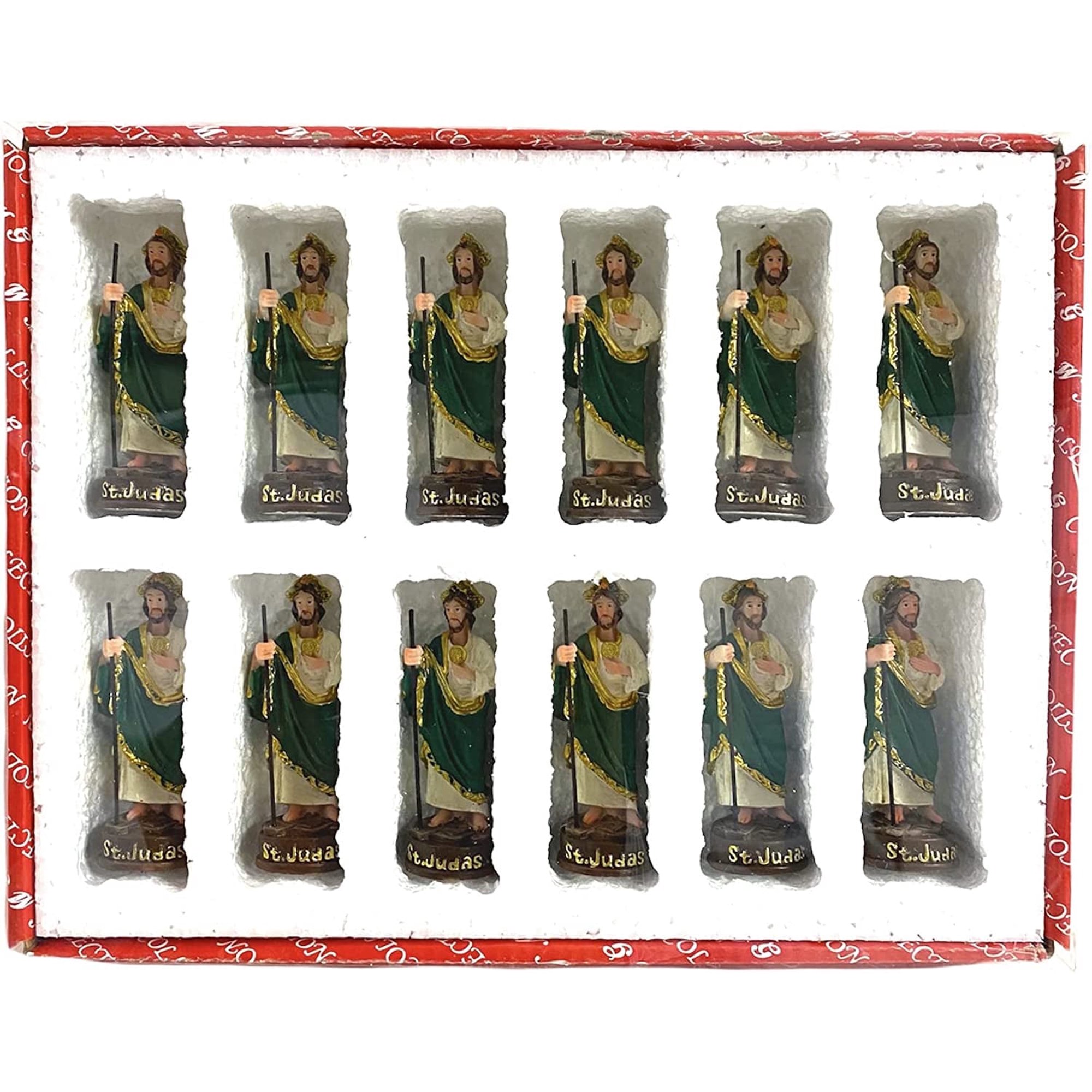 3" Set of 12 pcs Saint St Jude San Judas Tadeo Estatua St Santo Figurine Religious Gift