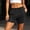Black, variant on Ynynloco Women's Pajama Shorts Sleep Lounge Sweatshorts Elastic High Waist Soft Comfy Sleepwear Bottoms with Pockets