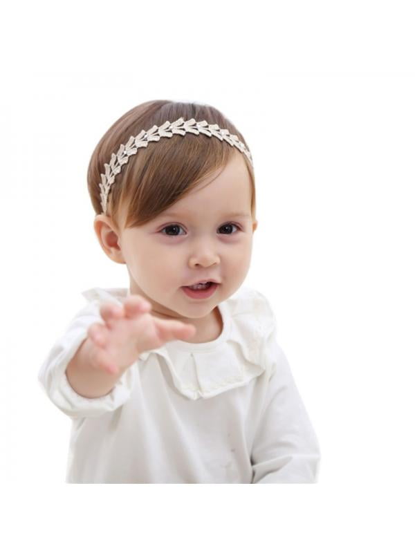 Baby Girls Infant Boutique Gold Hair Flower Headband Hair Band 
