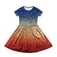 thumbnail image 4 of Girls Dresses Size 10-12 Kids 4th of July Dresses Short Sleeve Independence Day Stars Striped American Flag Dresses Patriotic Midi Dresses with Pockets, 4 of 6