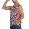 thumbnail image 3 of Xecao Skull daisy flower Print Men's Tank Top: Sleek Sleeveless Tee for Casual Sports and Beach Occasions-Medium, 3 of 7