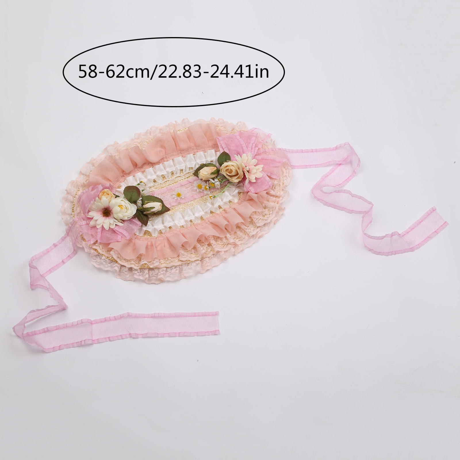 Teas Party Sun Hat Lace Fascinators For Women Lolit Straw Hat Victorian Bonnet Victorian Headdress Flower Straw Hat