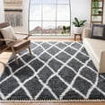 thumbnail image 2 of SAFAVIEH Moroccan Tassel Brigham Geometric Shag Area Rug, Grey/Ivory, 6'7" x 6'7" Square, 2 of 7