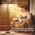 thumbnail image 6 of 18W 1800LM LED Floor Lamp with Double Head, Super Wide and Bright, Height Adjustable, Remote and Touch Control, Memory Function, Dimmable Standing Lamp for Reading, Working, Sewing, Drawing, Black, 6 of 9