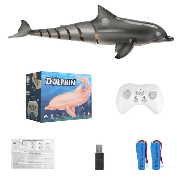 Remote Control Dolphin Toys 2.4G RC Dolphins Fish Toys for Swimming Pool Bathroom RC Boat Water Toys Christmas Gifts for 6  Year olds Boys Girls Kids