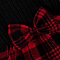 thumbnail image 5 of Kiijoy Girls Christmas Dress Knitted Ruffle Long Sleeve Bow Plaid Dress, Red, Size 2-8, 5 of 5