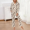 thumbnail image 2 of BOOMNY Womens Pajama Sets 2 Peice Pjs Set for Women Dachshund Graphic Long Sleeve Buttons Sleepwear Tops Pants Homewear Loungewear Sets, 2 of 5