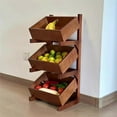 thumbnail image 4 of 3-Tier Wood Fruit and Vegetable Storage Rack, Pull-Out Snack Stand Fruit Basket Stand, 4 of 7