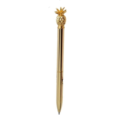 Fashion Culture Pineapple Topped Refillable Ball Point Pen, Gold