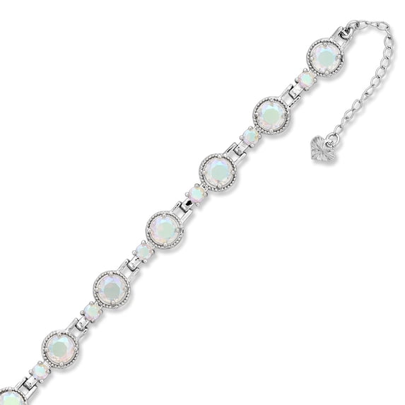 Kaash Customs Silver Plated Round Shape CZ Stone Adjustable Summer Anklet Jewelry Best Gift for Women and Girls
