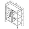 thumbnail image 3 of DPlus Glass Shelf Serving Cart with Casters Chrome, 3 of 3