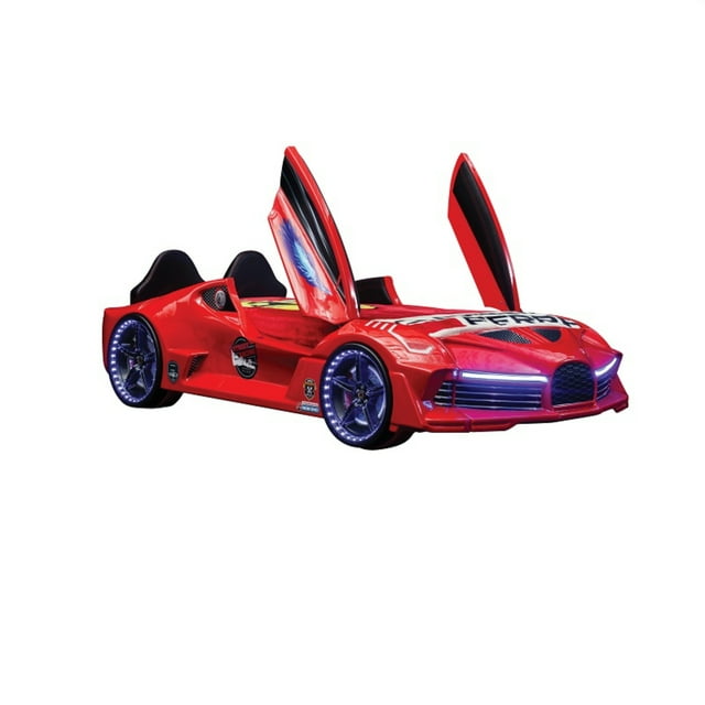 Aero Extreme Twin Race Car Bed with Led Lights & Sound Fx, Free