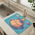 thumbnail image 4 of Wobogo Space Capybara Dish Drying Mats Diatomaceous Earth Super Absorbent Non-slip Rubber Sole 23.6×19.7in, 4 of 11