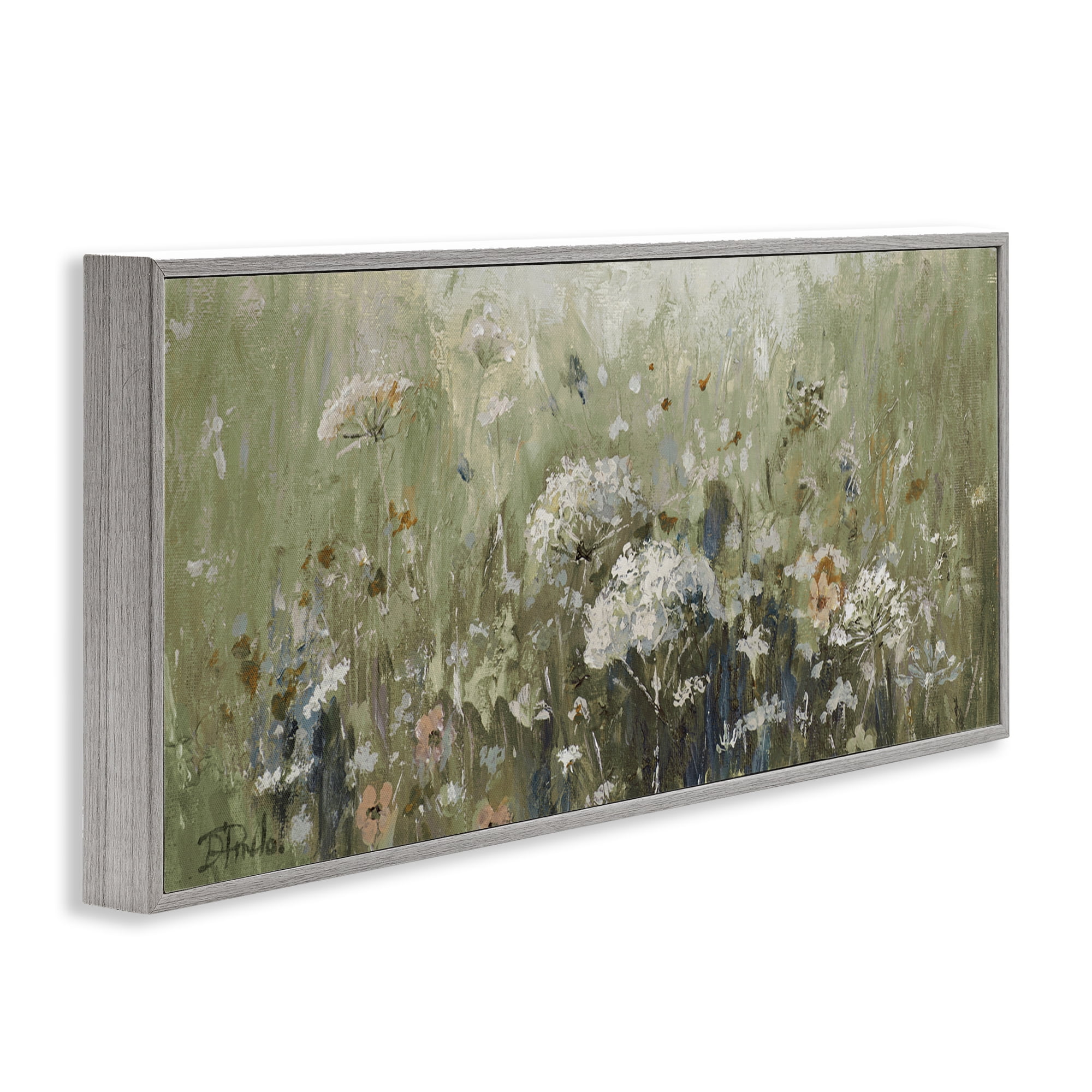 Stupell Industries Mistful Summer Meadow Scene Gray Framed Giclee Art, design by Patricia Pinto