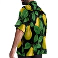 thumbnail image 3 of pear Men's Short Sleeve Spread Collar Tops, Casual Button Down Shirts, Printed Summer Beach Shirts, Unisex, 3 of 6