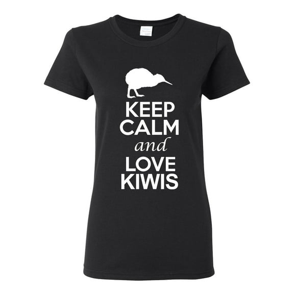 Ladies Keep Calm And Love Kiwis Bird Animal Lover DT T-Shirt Tee