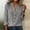 Gray, variant on Women's Blouses Spring Fall Corduroy V Neck Long Sleeve Button Down Front Pocket Casual Tops Pink Size 2XL