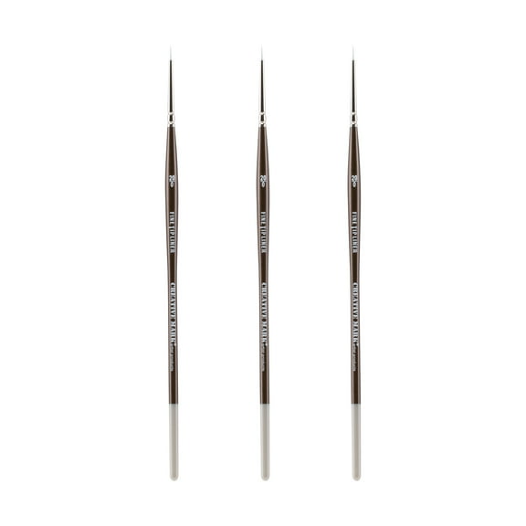Creative Mark Fine Tip Liner Paint Brush Ultra Fine Detail Soft Hair Paint Brush For Watercolor, Gouache, Inks, Acrylic, Oils, Technical Artists, and Illustrators - [Size 20x0 - 3 Pack]