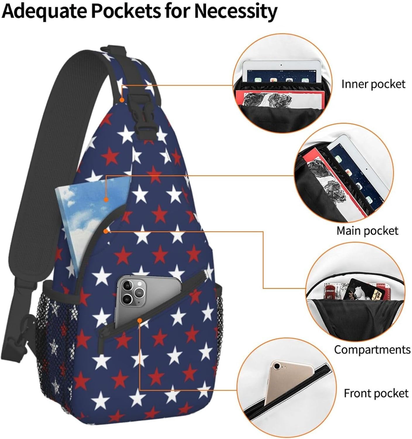 Sling Bag Baseball Vintage Sport Hiking Daypack Crossbody Shoulder Backpack Travel Chest Pack for Men Women