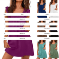 thumbnail image 3 of Hkoxplj Womens Cotton Blend Nightgown Square Neck Ruffle Fly Sleeve Short Dress with Pockets Smocked A Line Casual Sleepwear Summer Loungewear Beach Outfit Plus Size Solid Color Soft, 3 of 6