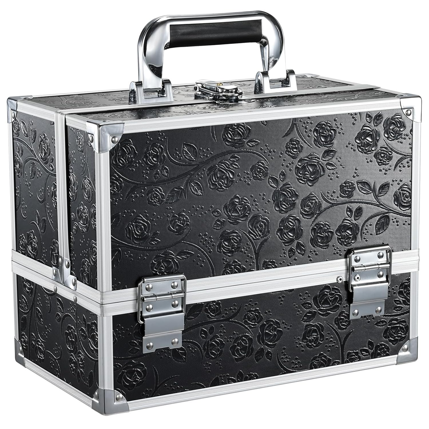 Impression Vanity Slaycube Make-up Etui – Mit Klaren Panelen, Ausziehbaren Fächern & Klappspiegel – Roségold