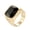Gold Black, variant on Stainless Steel Square Gemstone Ring for Men Tattoo Style Etched Band Textured Art Inspired Jewelry Gold Black Size 9
