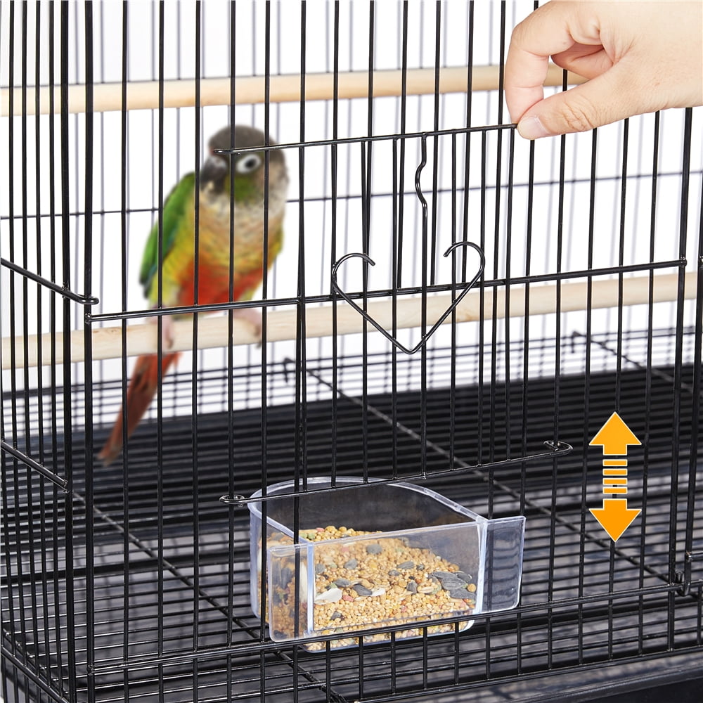 Easyfashion 47" Bird Cage with Slide-Out Tray, Black