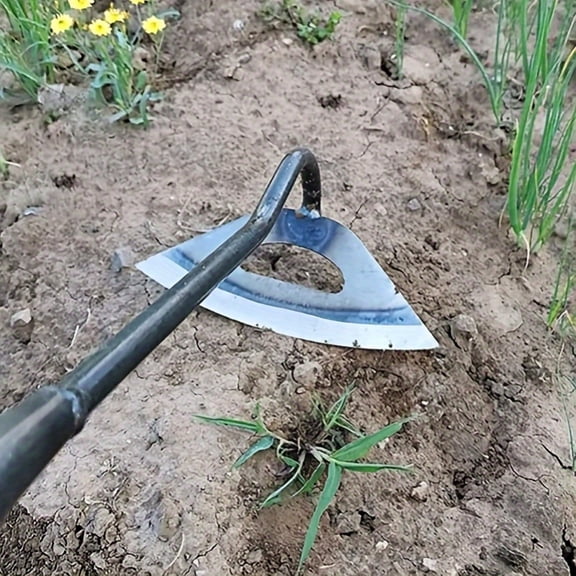 High-quality all-steel hardened hollow hoe - handheld weed rake, durable, rust-proof, gardening weeding tool, soil loosening, farm planting