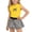 Jaune2026 Ensembles15, variante sur oelaio Ensemble Deux Pièces d'Été pour Filles, Mignon Nœud, Débardeur Sans Manches et Jupe Trapèze à Carreaux, Jaune, 4-5 Ans