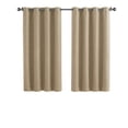 thumbnail image 2 of Better Homes & Gardens Solid Woven Textured Grommet Blackout Curtain Panel, 1-Piece, Tan, 50" W x 63" L, 2 of 8