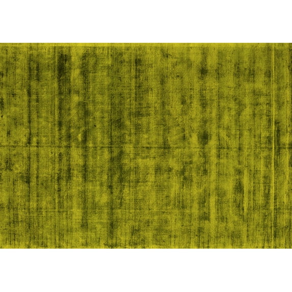 Ahgly Company Machine Washable Indoor Rectangle Abstract Yellow Contemporary Area Rugs, 8' x 10'
