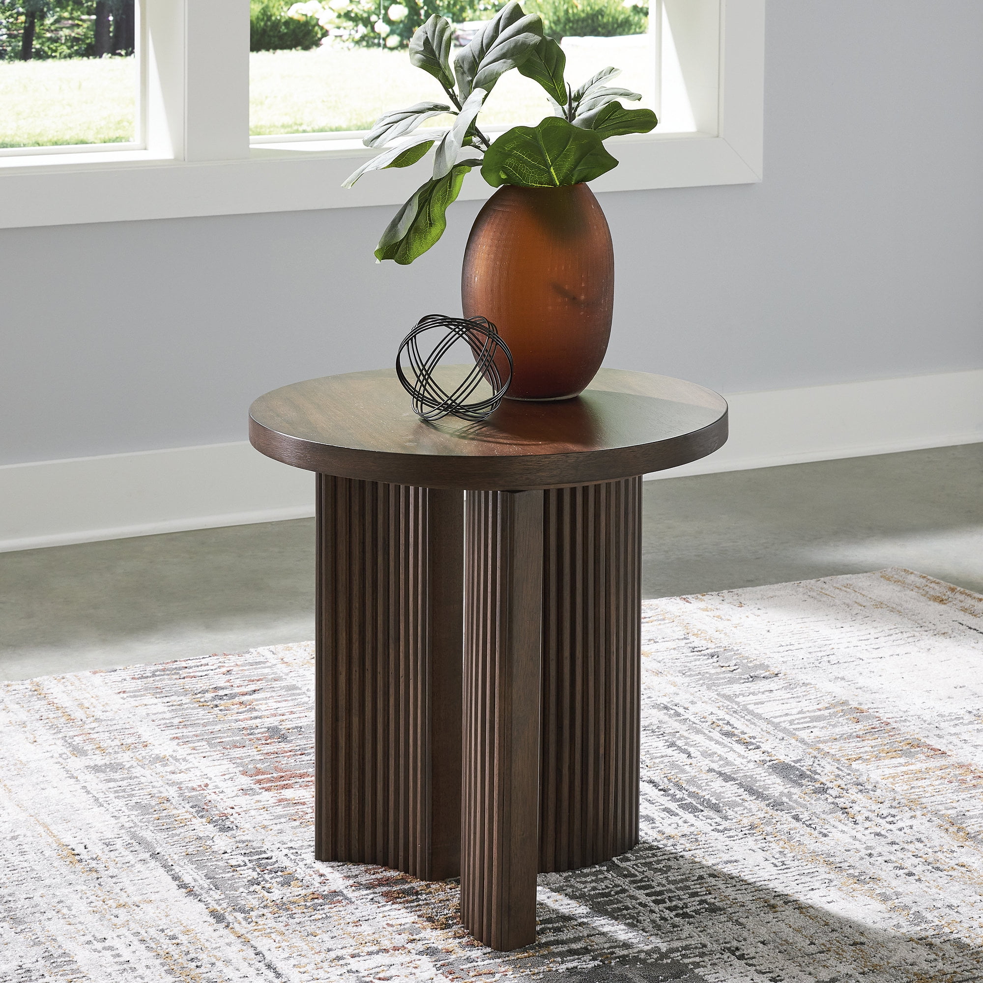 Signature Design by Ashley Korestone Contemporary  End Table, Dark Brown