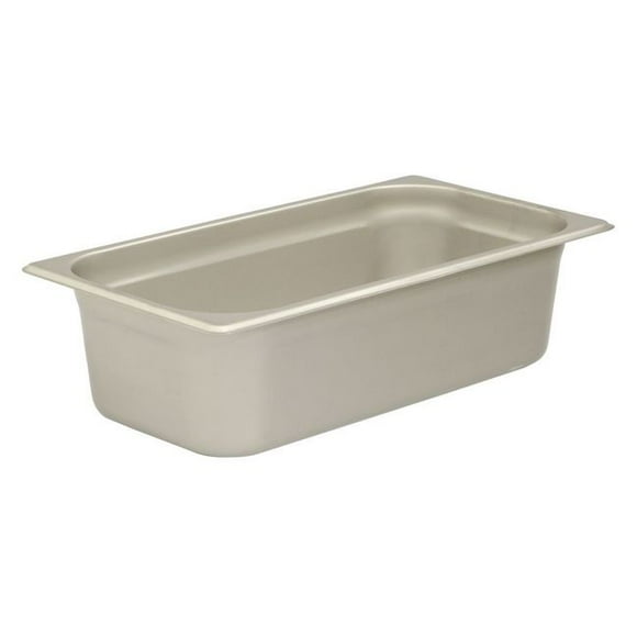 Browne 304 Stainless Steel 24 Gauge Anti Jamming One Third Size Steam Table Pan, 4 in Deep