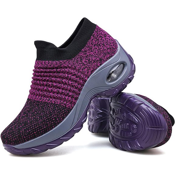 Women's Slip-On Walking Shoes - Breathable Mesh Sneakers with Comfort Cushion for All-Day Wear and Leisure
