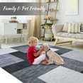 thumbnail image 3 of Tzou Large Modern Geometric Washable Area Rugs with Non-Slip Backing for Living Room Bedroom, Low-Pile, 8' x 10' Gray, 3 of 7