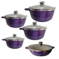 thumbnail image 1 of Batería de Cocina RD Royal Cook Morada Granito/tapa cristal 10 piezas, 1 of 5